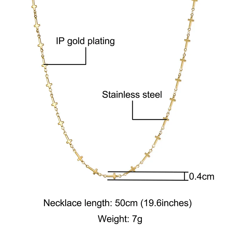 

WT-BFN009 Stainless Steel Cross Necklace Simple Popular Titanium Cross Chain Necklace Jewelry Religious Christian Jewelry