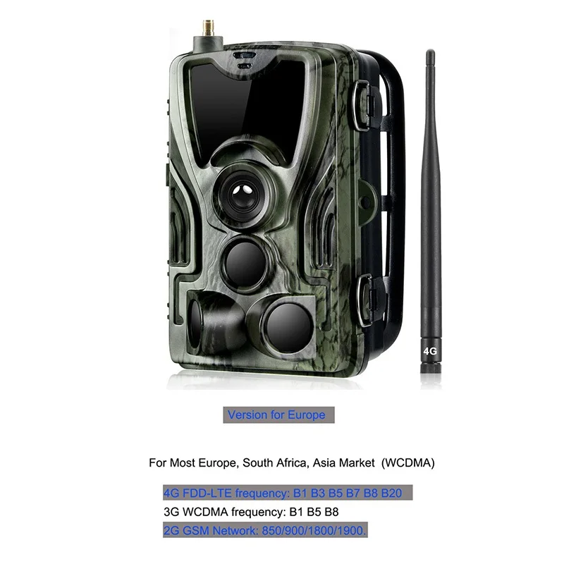 Europe HC-801LTE 4G Trail камера Дикая Охота наблюдения 16MP 0,3 S триггер инфракрасный с антенной Дикая камера США Версия ЕС - Цвет: Europe