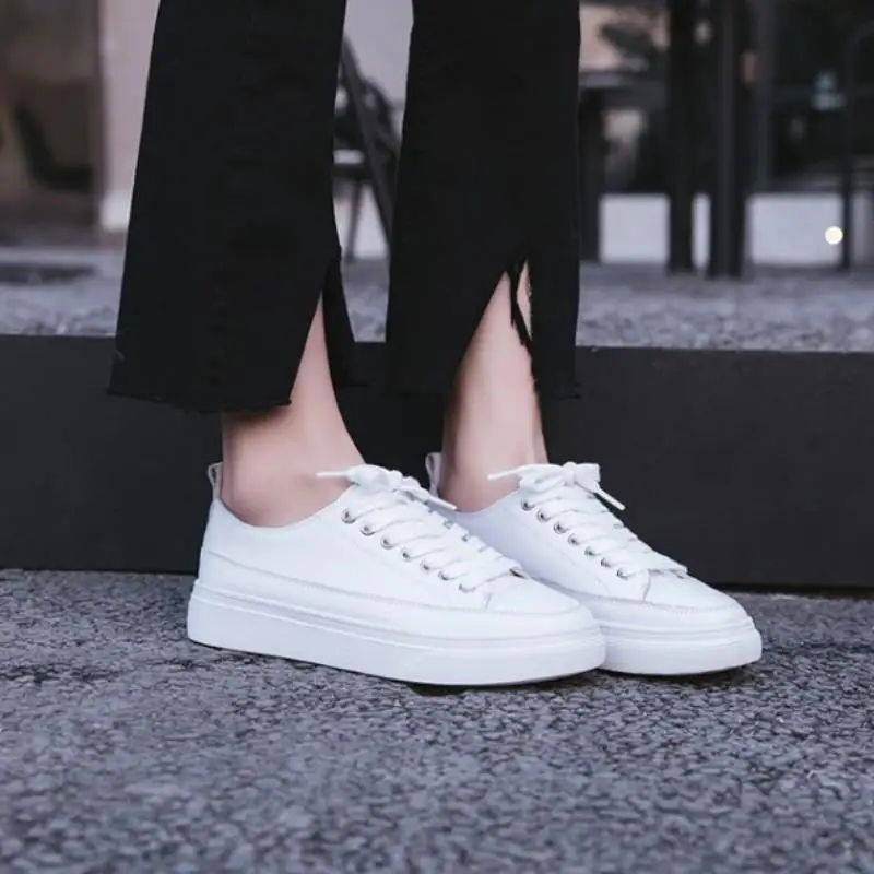 Женские кроссовки с круглым носком Taoffen повседневная обувь из натуральной кожи