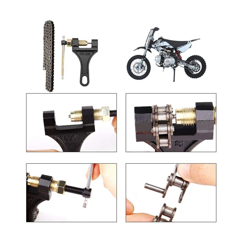 420 Мотоциклетная цепь стандартная роликовая 132 звеньев + цепной выключатель для