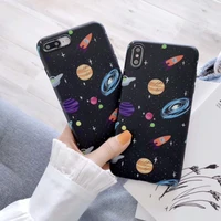 space planet star silicone phone case for iphone 11 pro x xr xs max 8 7 plus se shockproof soft cover phone accessories