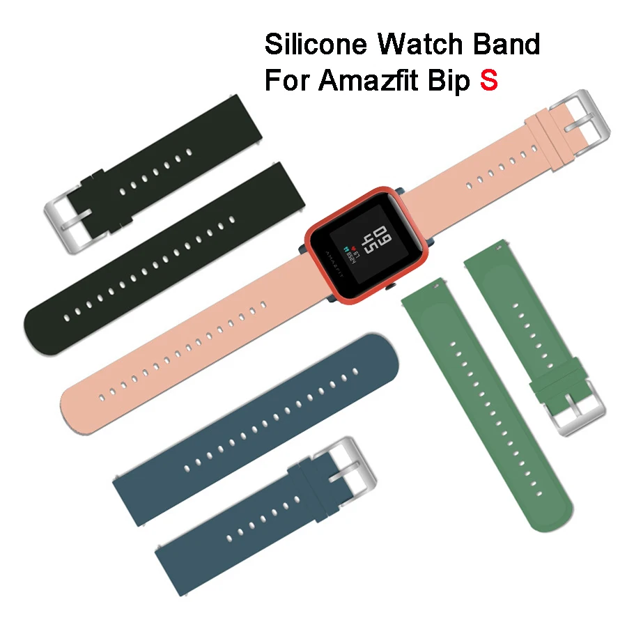

For Amazfit Bip S Strap Silicone Watch Band Bracelet for Xiaomi Huami Amazfit GTS/Bip Lite/Bip 1S/Bip 2/GTR 42mm Wristband 20mm