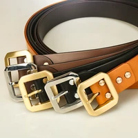 first layer cowhide belt leisure stainless steel belt buckle belt versatile young belt