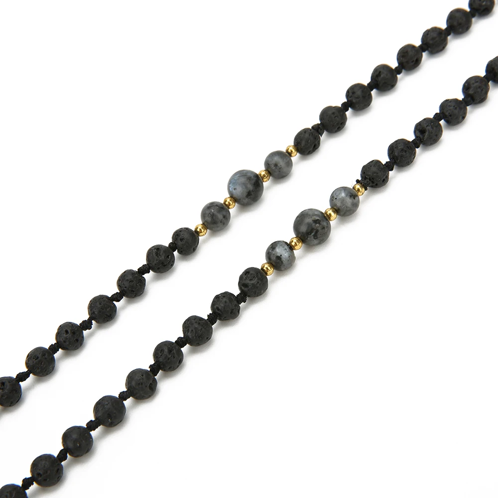 108 Mala Beads 6 мм вулканический камень медитация с узлом полудрагоценные ювелирные