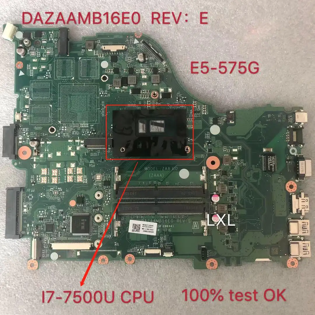 DAZAAMB16E0 REV: E NBGEP110026 I7 Процессор материнская плата для Aspire E5-774G E5-575G E5-575TG F5-573G тесты ok