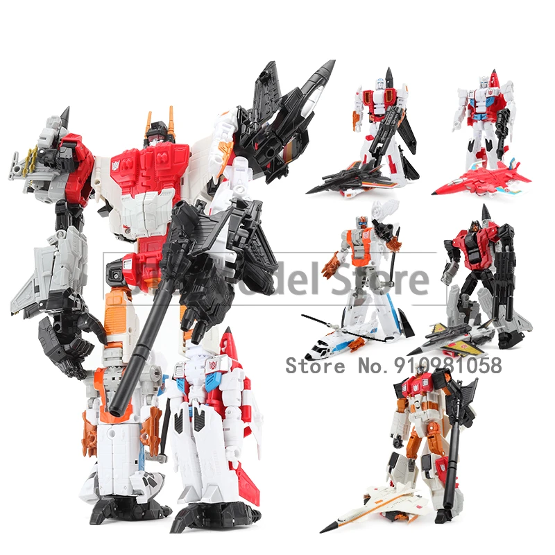 

Экшн-фигурка HaiZhiXing 5 в 1, комбинаторы IDW Superion G1, игрушка-трансформер, Silverbolt, модель для прыжков с парашютом, машинка-робот