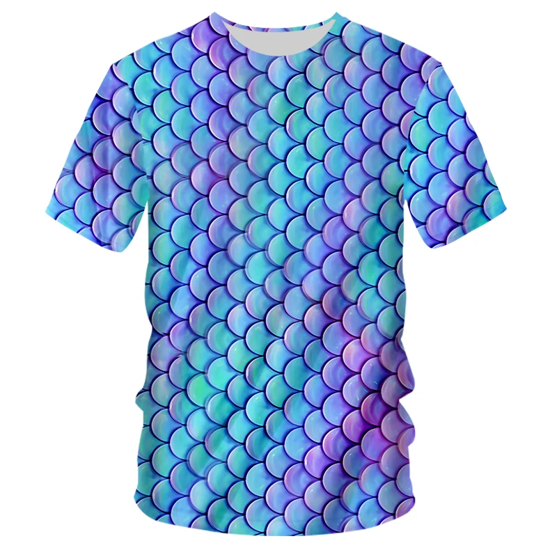 3D Printed T Shirts Colorful Fish Scales Culture Harajuku Streetwear Native Women Men Funny Tshirts Short Sleeve Oversized 4XL