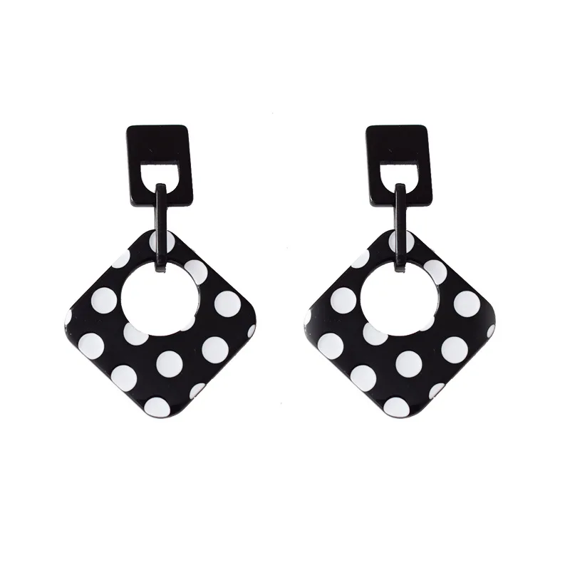 Ins корейские серьги с белыми волнистыми точками для женщин Ретро Геометрические