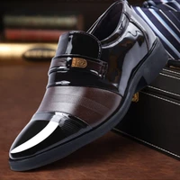 men formal slip on shoes pu leather flat shoes top quality sapato social masculino male business shoes