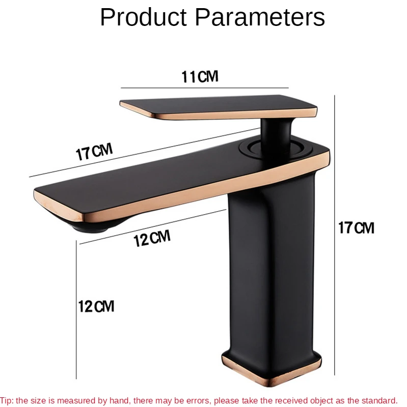 Смеситель для раковины горячей и холодной воды дюйма латунь черный/золотой цвет