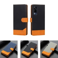 new cloth grain leather phone case for vivo y53s cover flip wallet stand book on vivo y53 s 5g case magnetic card hoesje etui