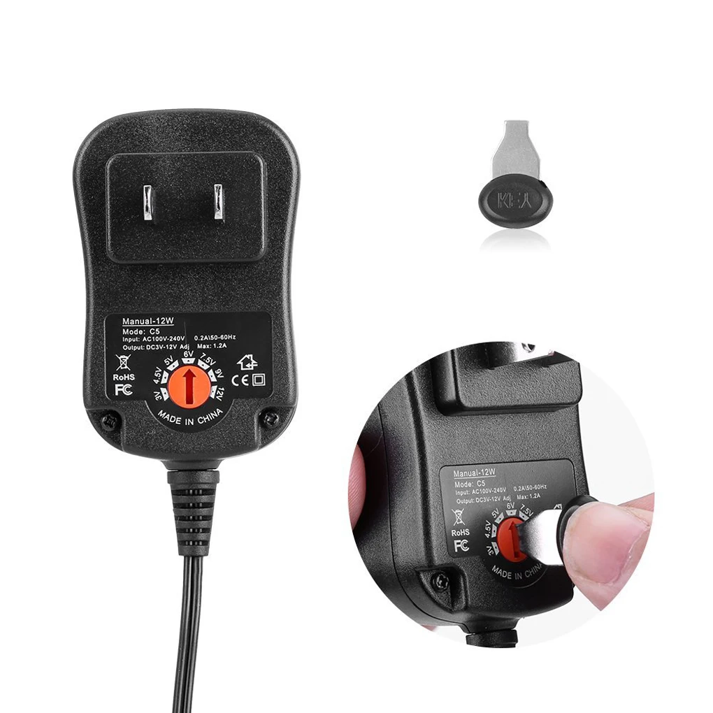 Адаптер источника питания переменного/постоянного тока 12 Вт Регулируемый