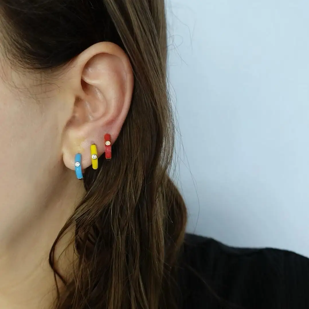 Новое поступление женские серьги для пирсинга блестящие красные круглые кольца