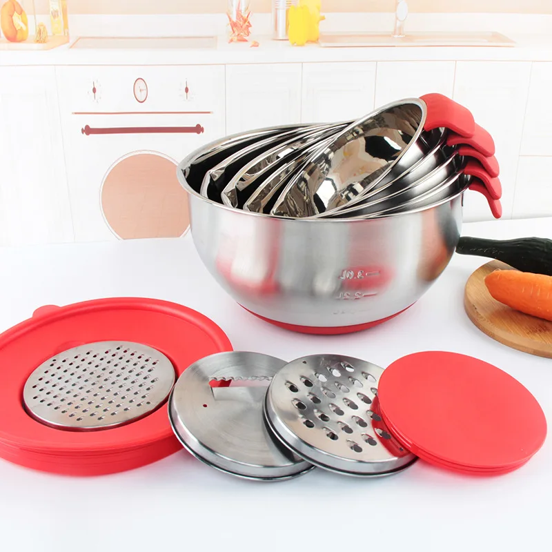 Кухонные чаши из нержавеющей стали для смешивания Нескользящие DIY салатный