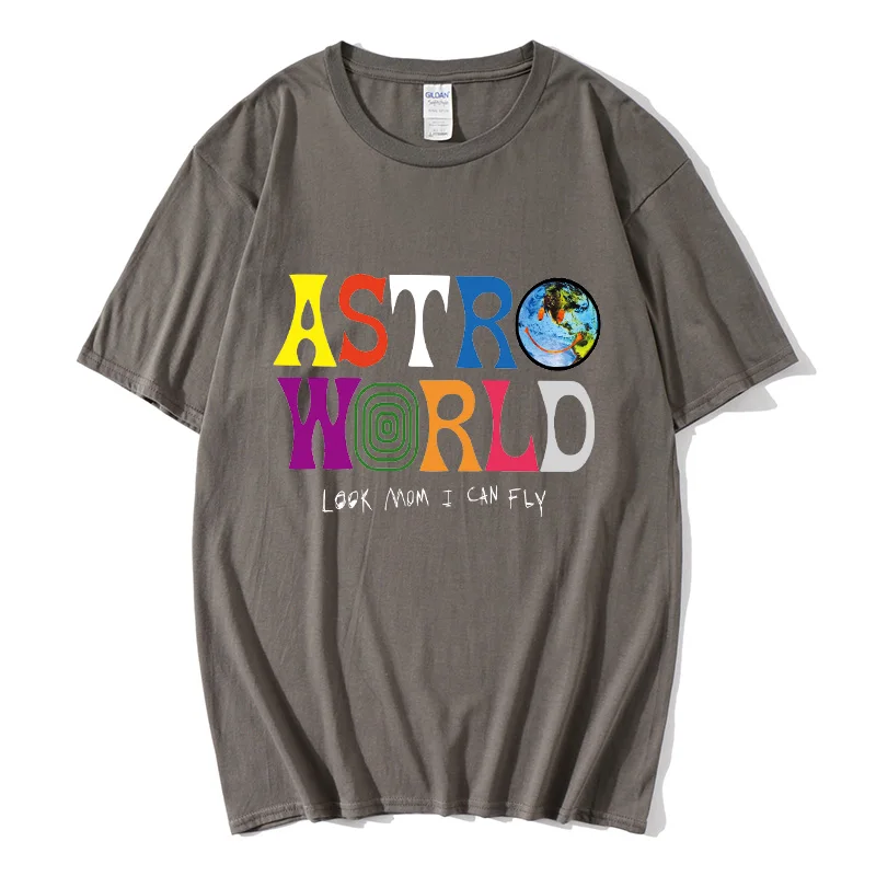 Мужская и женская футболка в стиле хип-хоп с буквенным принтом Трэвиса Скотта