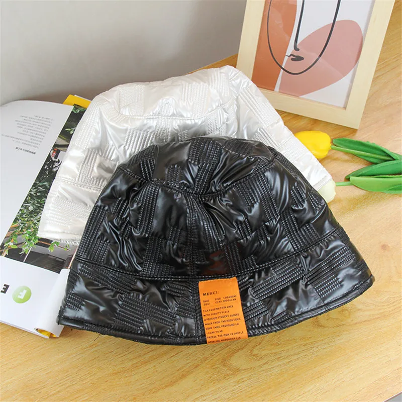 

Autumn Winter New Leather Basin Hat Fashion Retro Simple Hat Korean Version Bowler Bucket Hat Women's Day Fisherman Trendy Hat