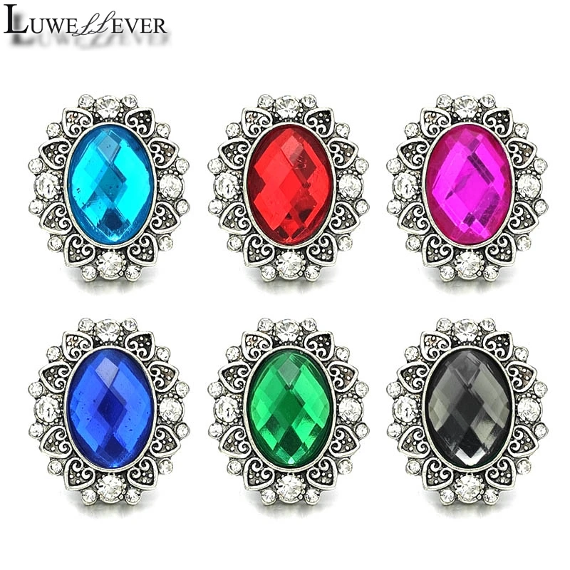 

Component w475 Flower Crystal 18mm Metal Snap Button For Bracelet Necklace Interchangeable Jewelry Accessorie Findings