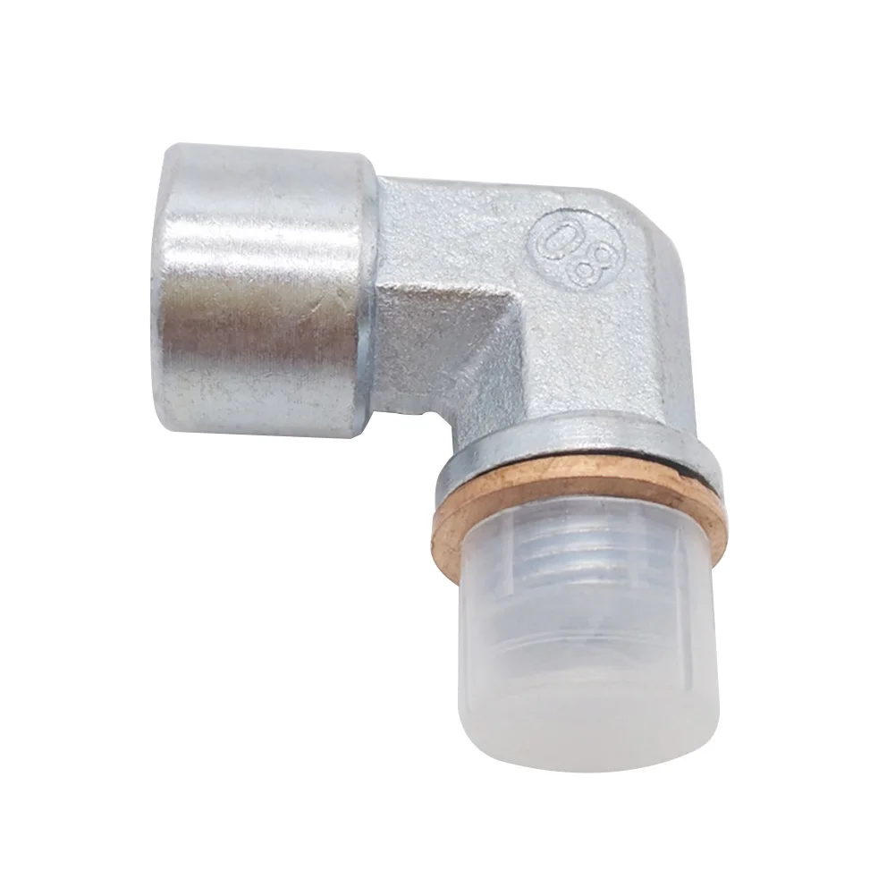 Интерфейс выхлопной кислородный датчик 90 градусов Серебристый Стальной адаптер