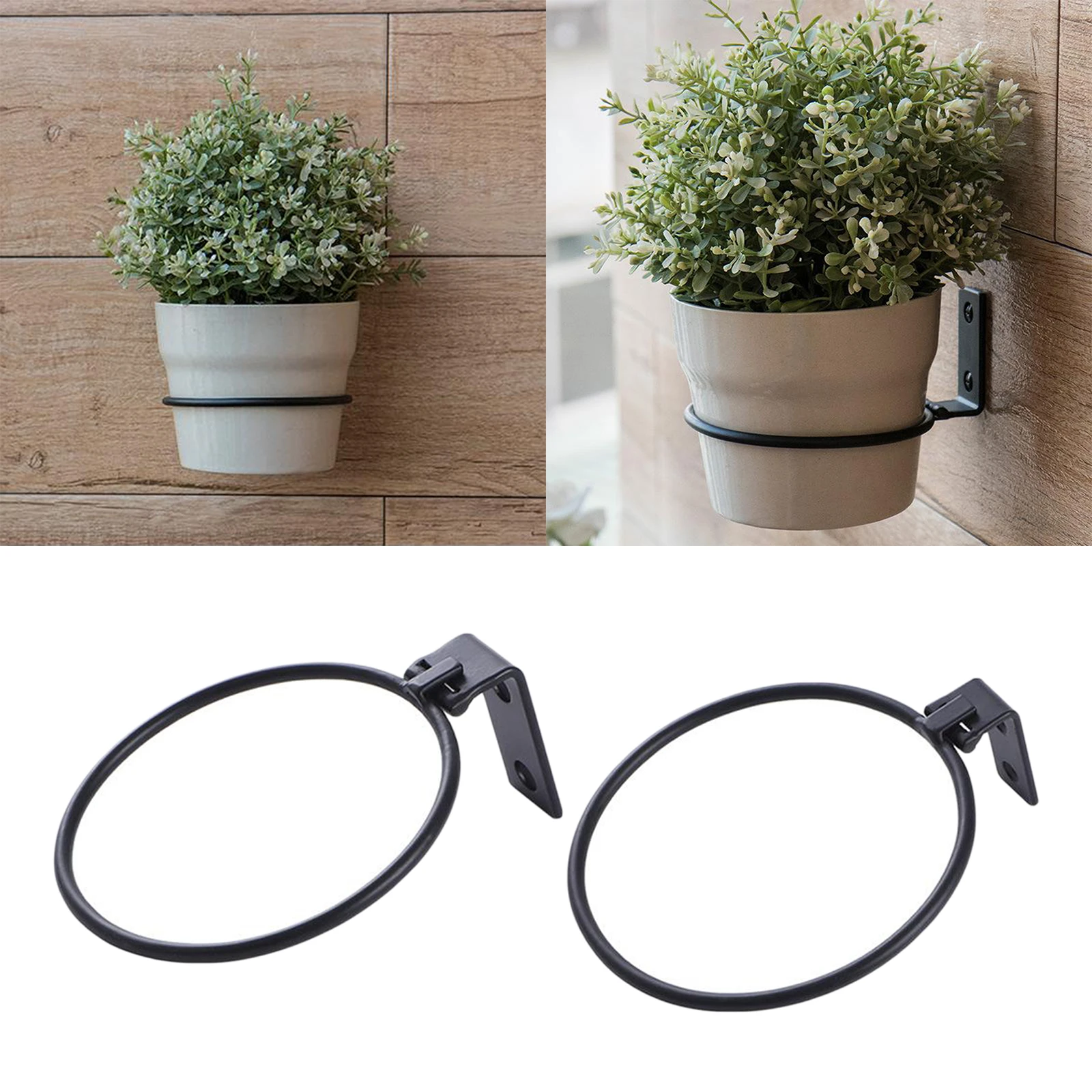 

Flower Pot Holder Ring Folding Wrought Iron Metal Planter Hangers Metal Pot Ring Holder for Outdoors Garden Decor Office
