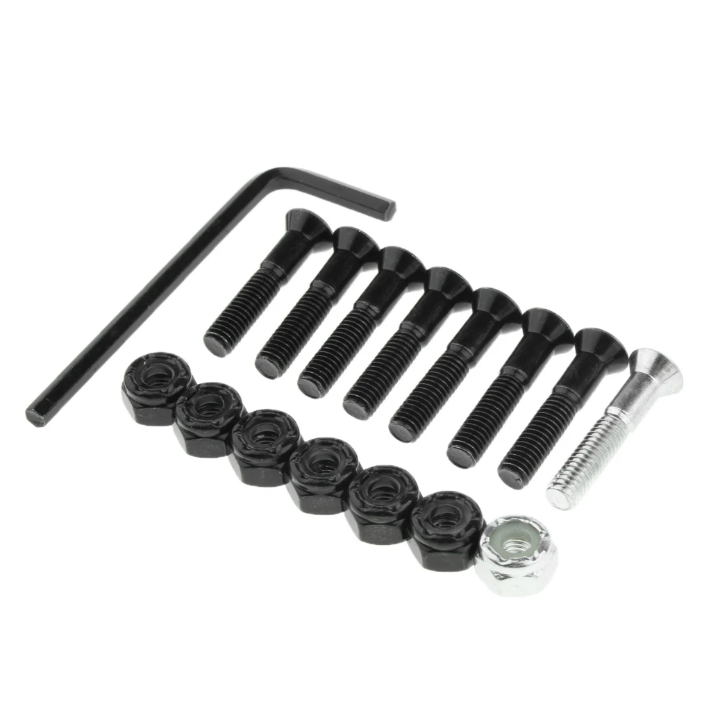 

1 Set Steel Skateboard Longboard Bolts and Nuts Hardware with with L wrench
