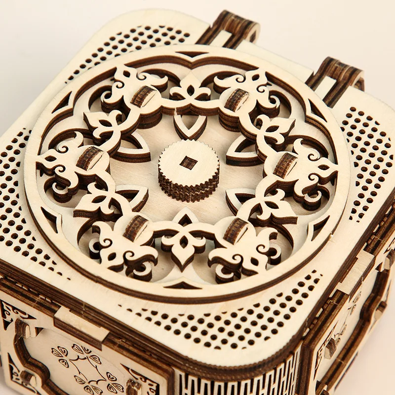 

Puzzle 123pcs Creative DIY 3D Treasure Box Wooden Puzzle Game Assembly Toy Gift for Children Teens Adult