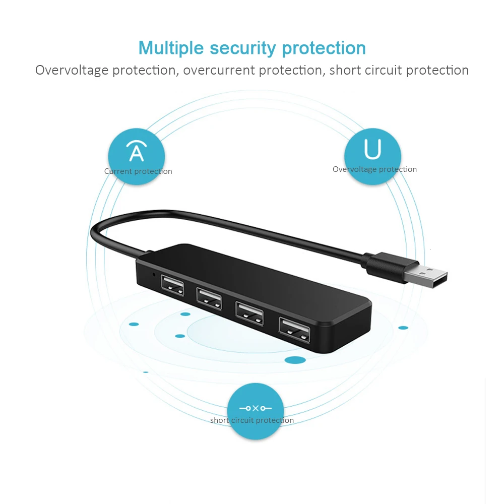 4 портовый usb хаб 2 0 высокоскоростной многопортовый мини разветвитель ультра