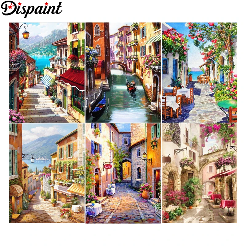 Dispaint краска с Алмазная вышивка &quotStreet цветочным принтом&quot алмазов картина камни