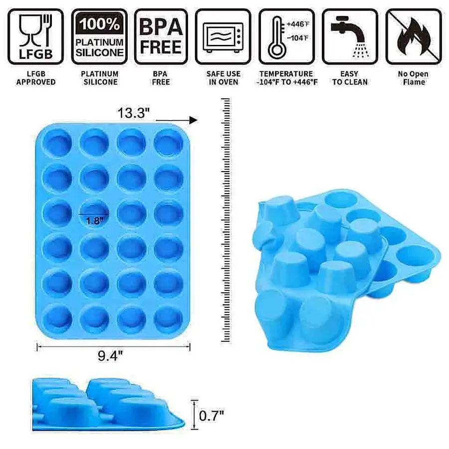 24 Мини-Сковорода для кексов силиконовая форма торта инструменты подложки формы
