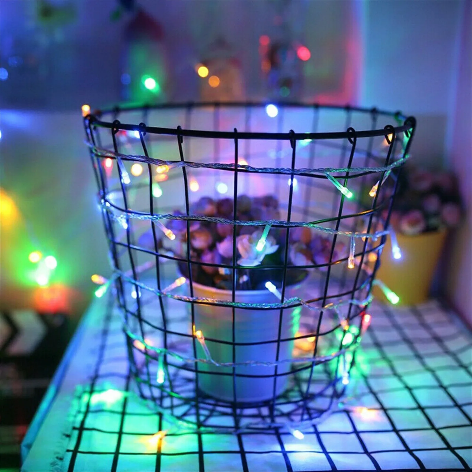 LED Sparkling Light String Eight Modes Colorful Fairies Garden Strobe Power Supply Color Home Lighting Ozdoby Wielkanocne | Лампы и