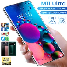 M11 Ultra Mobile Phones Global Version Smartphone Android 10.0 7.3 HD Inch Celular 4G 5G Smart Phone 16GB+512GB Cellphones