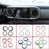 carbon fiber car dashboard central control air condition air vent outlet ring cover trim decoration for toyota tacoma 2016 2020