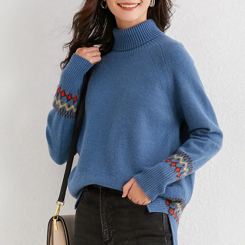 adishree 2020 woman winter 100% Cashmere sweaters and autumn knitted Pullovers High Quality Warm Female thickening Turtleneck