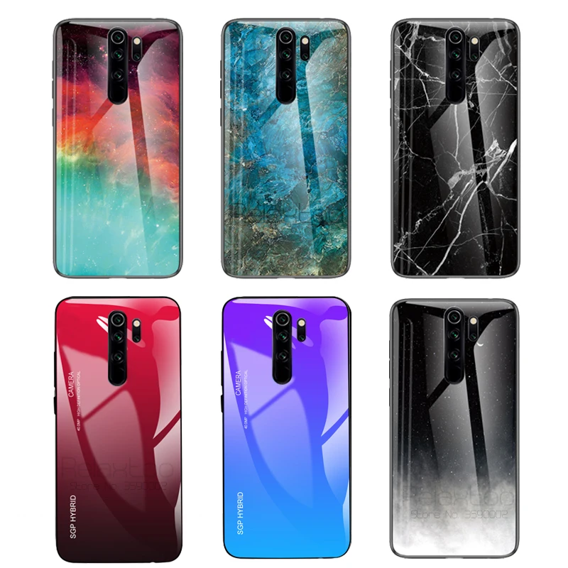 Градиентный чехол из закаленного стекла для xiaomi redmi note 8 pro телефона xiomi xaomi note8 8pro