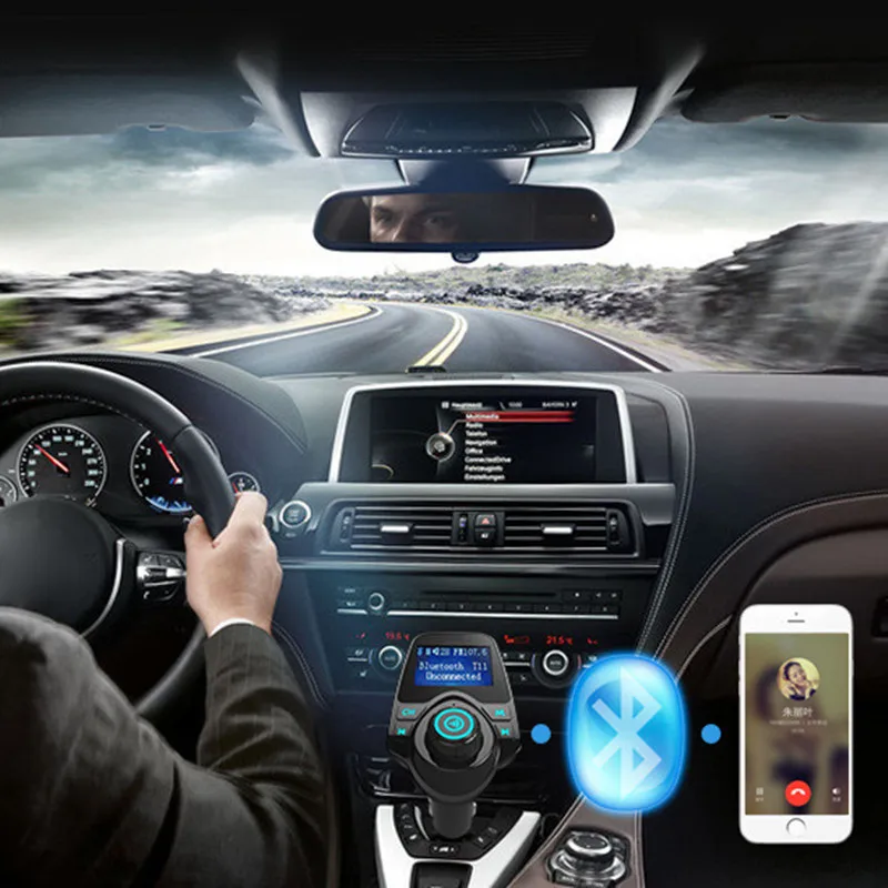 

Wireless Bluetooth FM Transmitter Handsfree Car Kit MP3 Player Wireless Bluetooth Adapter With Dual USB Port Car Kit