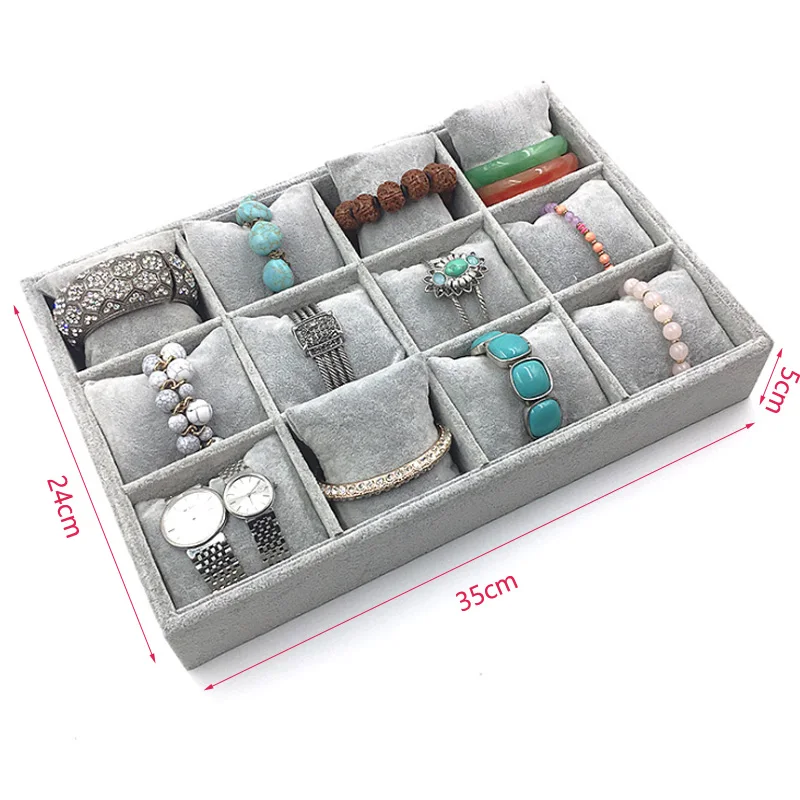 Brand New Ice gray Bracelet watch storage box display stand dust-proof glass transparent  Bangle box Jewelry Organizer Tray
