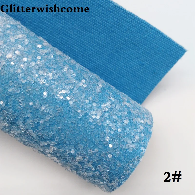 Glitterwishcome 21X29 см A4 Размер синтетическая кожа, Fluo толстый блеск кожа ткань винил для бантов, GM046A - Цвет: 2
