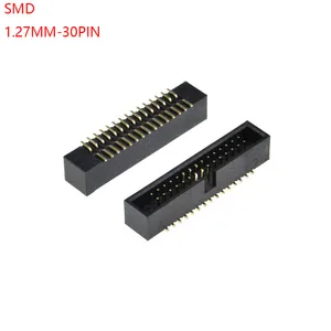5pcs DC3 SMT 30 PIN 1.27MM pitch MALE SOCKET straight idc box headers PCB CONNECTOR DOUBLE ROW SMD 2x15PIN 2X15 30P DC3 HEADER