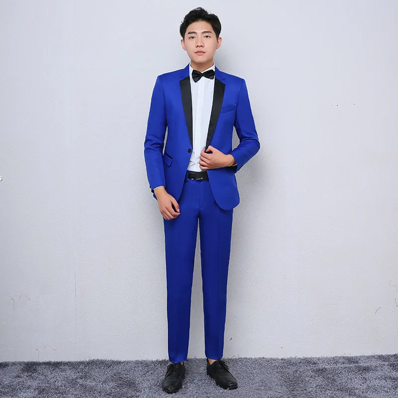 

Мужской костюм корейский Синий повседневный костюм 2021 новый мужской костюм