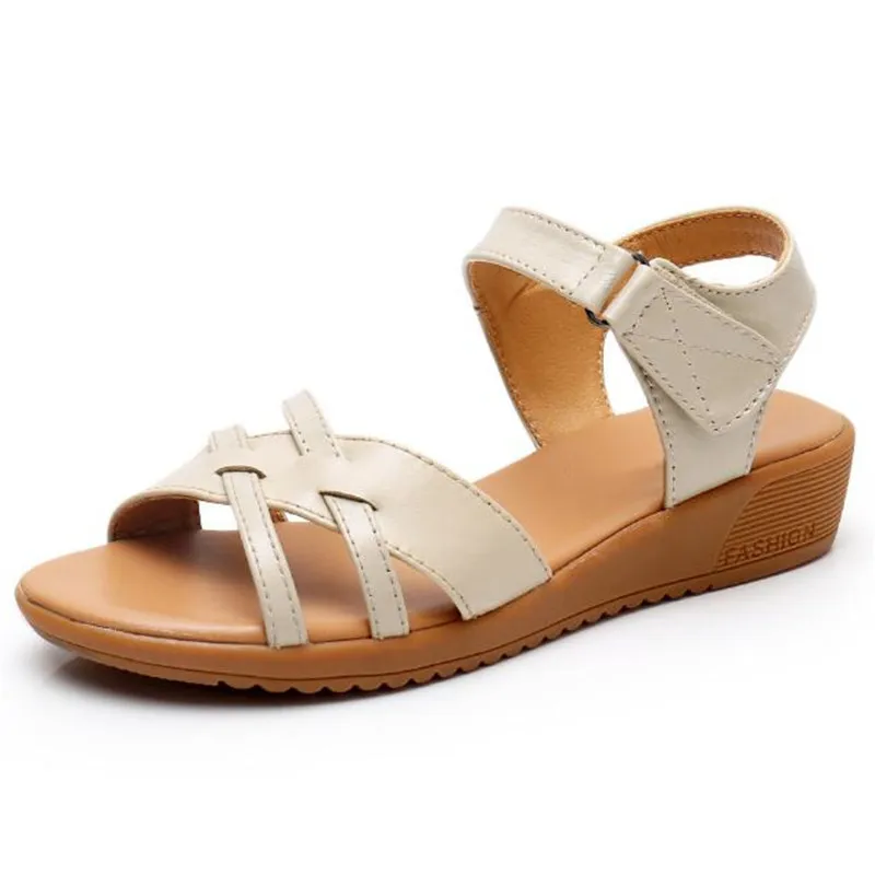 

Сандалии женские из натуральной кожи, с мягкой нескользящей подошвой, с открытым носком, повседневные, 2020