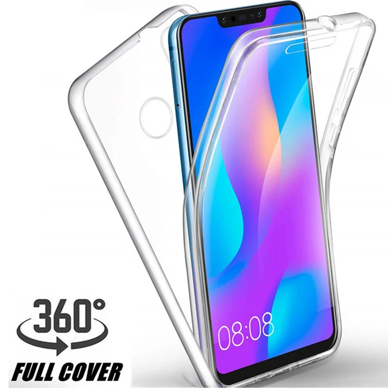 360 прозрачный двойной мягкий силиконовый защитный чехол для Huawei P40 Lite P30 P20 Pro P10 P8