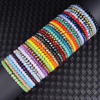 mini facted crystal bracelets women fashion 41 color 68mm clear crystal elastic bracelets men luxury nature stone jewelry gift