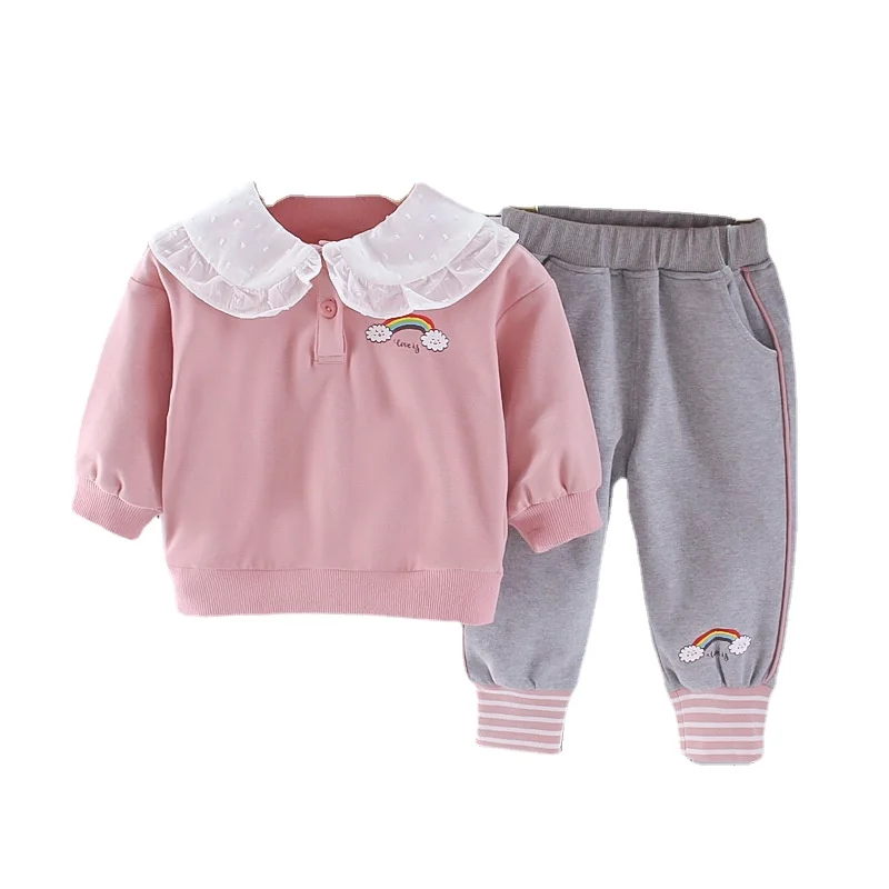 

Unini-yun Spring Autumn 2021 Kids Boutique Clothing Wholesale Cute Cotton Outfits Toddler Girl Clothes 2pcs Sets High Quality