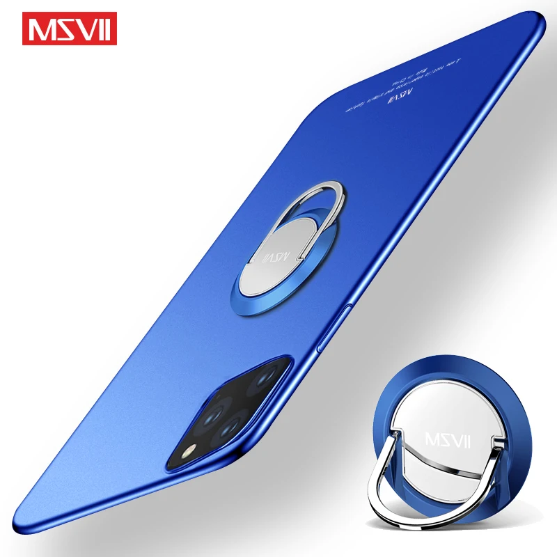 Для iPhone 11 Pro Max чехол MSVII матовый ПК для 6 6S 7 8 Plus кольцо держатель X XR XS чехлы|Бамперы|
