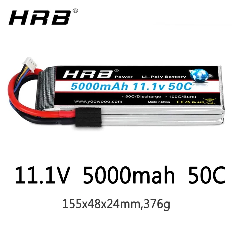 

HRB 11.1V 5000mAh 3S Lipo Battery 50C T Deans XT60 EC5 XT90 XT90-S AS150 XT150 RC FPV Airplanes Drone Racing Boat Car Parts