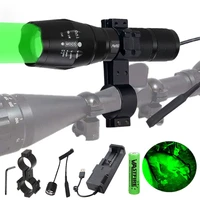 a100 1000lm zoomable q5 hunting flashlight greenred adjustable focus torch 1 moderifle scope mountswitch18650chargercase