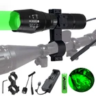 Фонарик для охоты A100, 1000 люмен, Регулируемый зеленыйкрасный фокус фонарь режим, крепление для прицела, переключатель, 18650, зарядное устройство, чехол