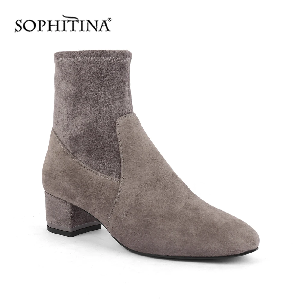 SOPHITINA/пикантные ботинки с острым носком Высококачественная детская замшевая