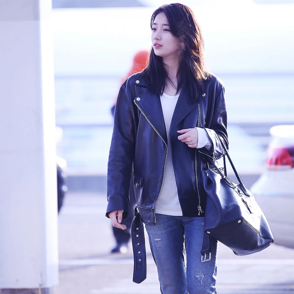 Maplesteed-Chaqueta de piel 100% para mujer, abrigo de piel de oveja Natural sueltos y suaves, largo, piel auténtica, gran tamaño, busto, 100-116cm, M488, otoño