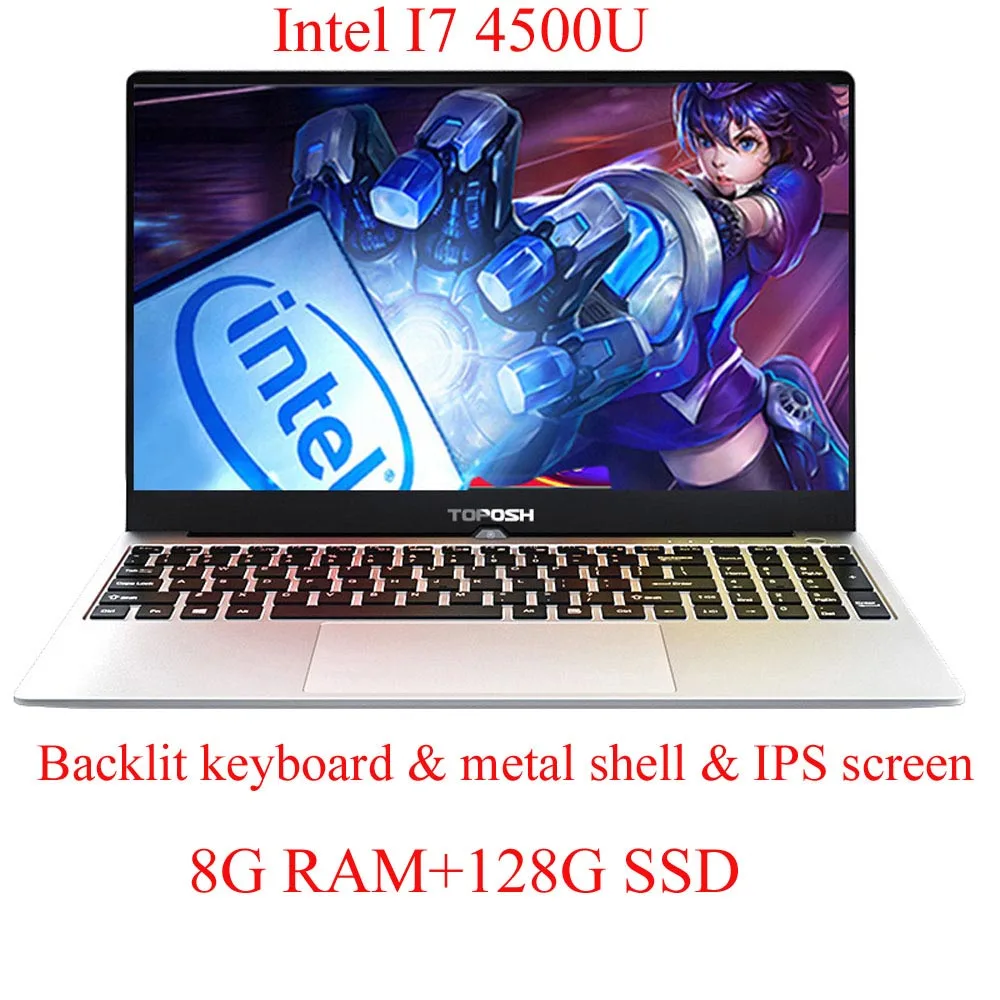 4/8/12/16G Оперативная память ноутбука Intel i7 4500U 15," металлический корпус 1080P Windows 10 двухдиапазонный Wi-Fi, полный раскладка клавиатуры Тетрадь компьютер - Цвет: 8G128G