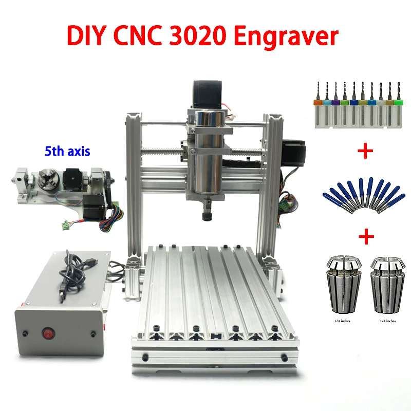 Настольный мини DIY CNC Frame 3020 3 4 5 осевой фрезерный станок с ЧПУ/Гравировальный